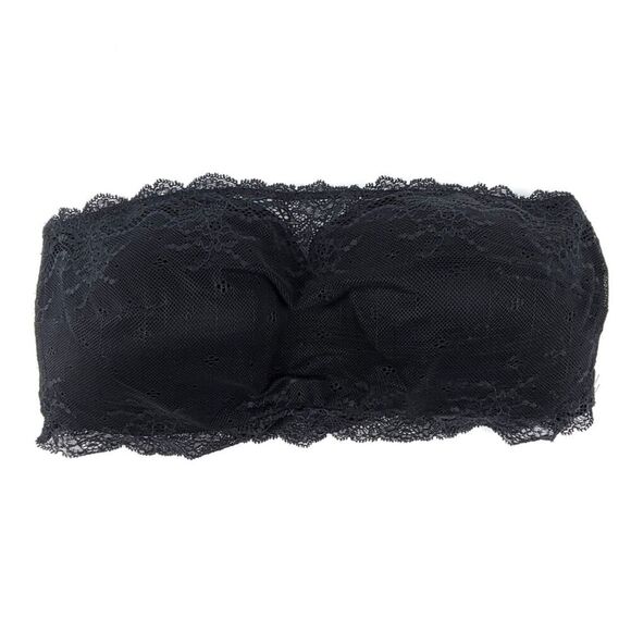 NEW Spanx Undie-Textable Better Bandeau Bra Strapless Lace Bralette Black Medium - Picture 1 of 7